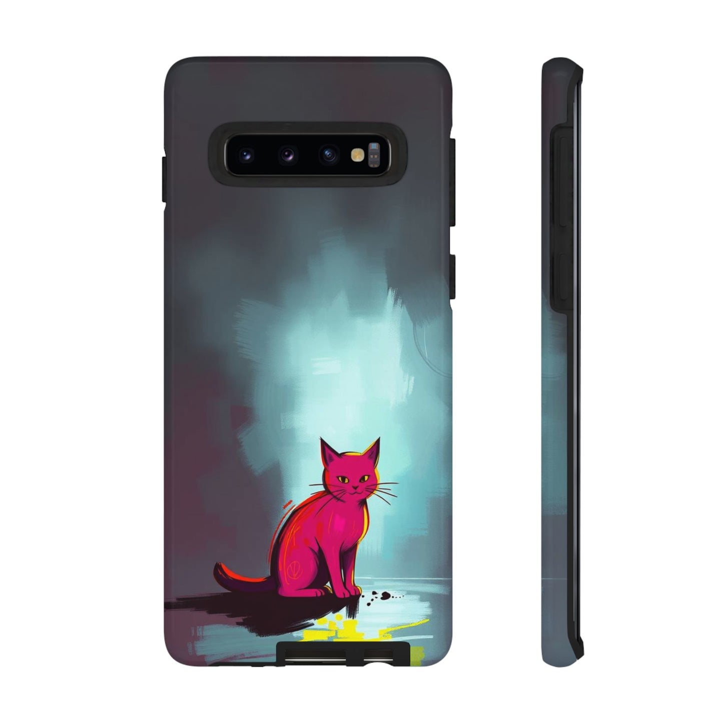 Samsung Galaxy S10 / Glossy Phone Case - Pop Art Moody Cat Design Phone Case