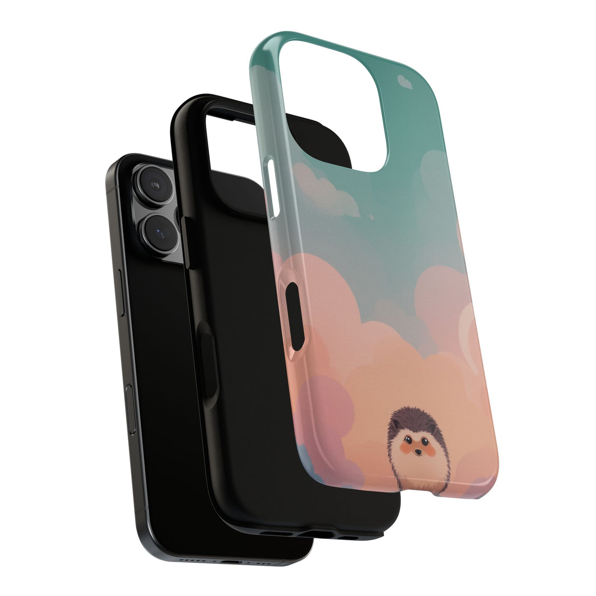 Cute Hedgehog & Cloud Design Phone Case - Multicolor Phone Case