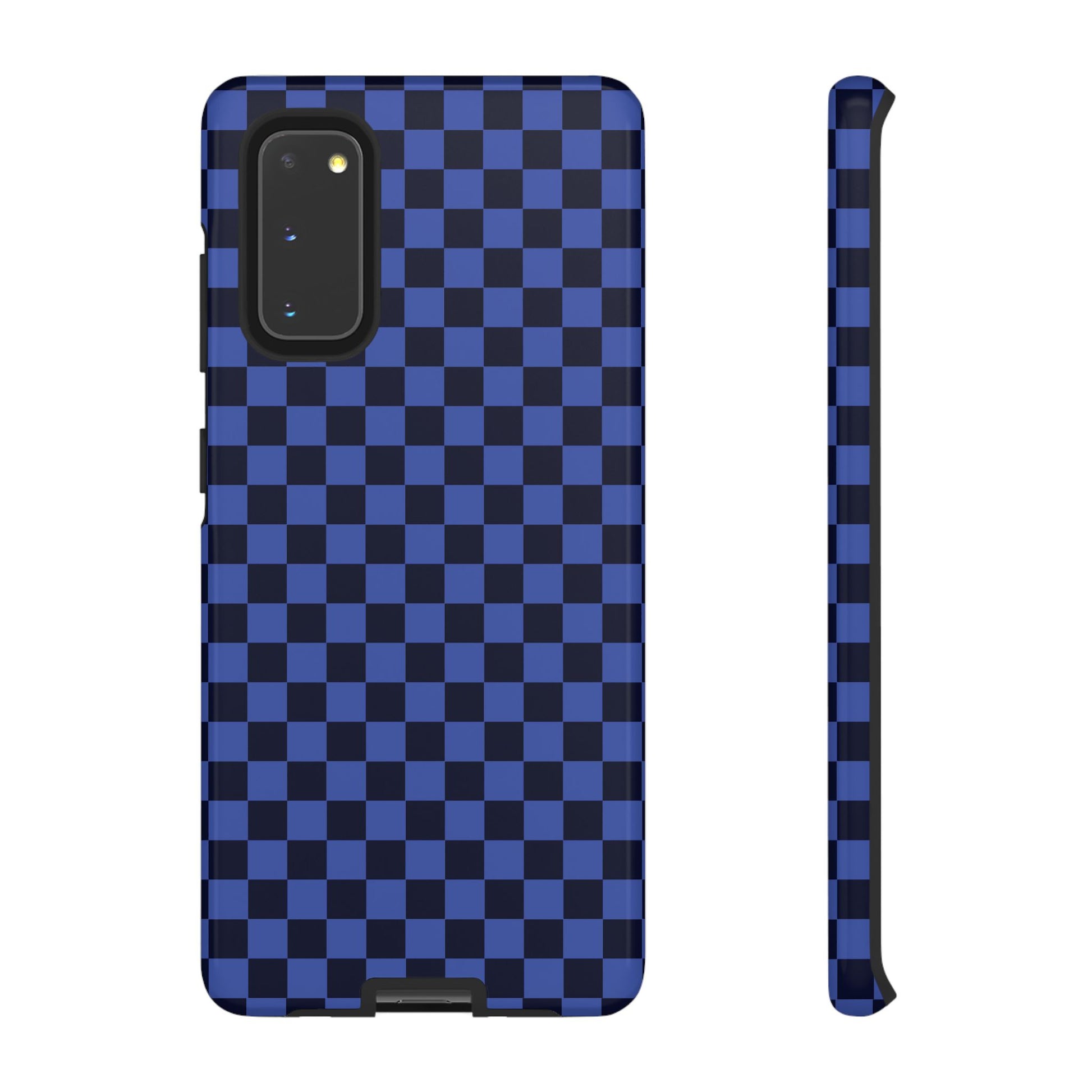 Samsung Galaxy S20 / Glossy Phone Case - ’Bold Blue Checkered Pattern’ Phone Case