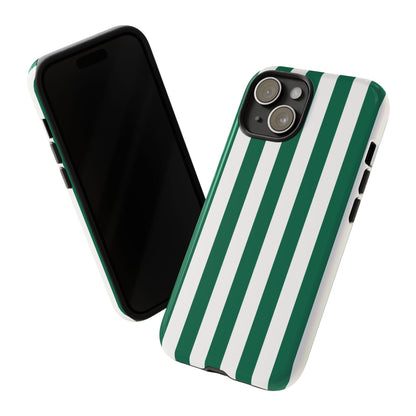 Simple Green & White Stripe Pattern Phone Case - Green Phone Case