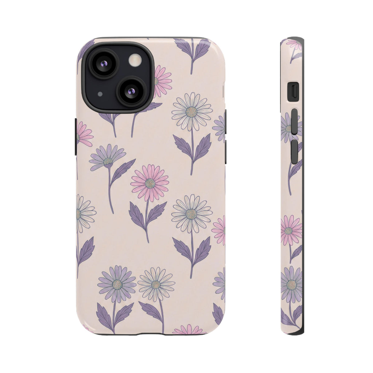 Pretty Pink & Purple Daisy Pattern Phone Case