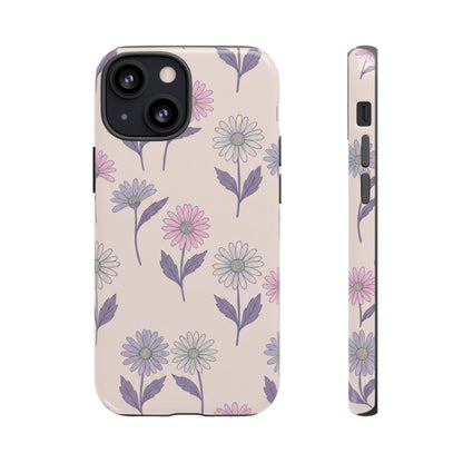 Pretty Pink & Purple Daisy Pattern Phone Case