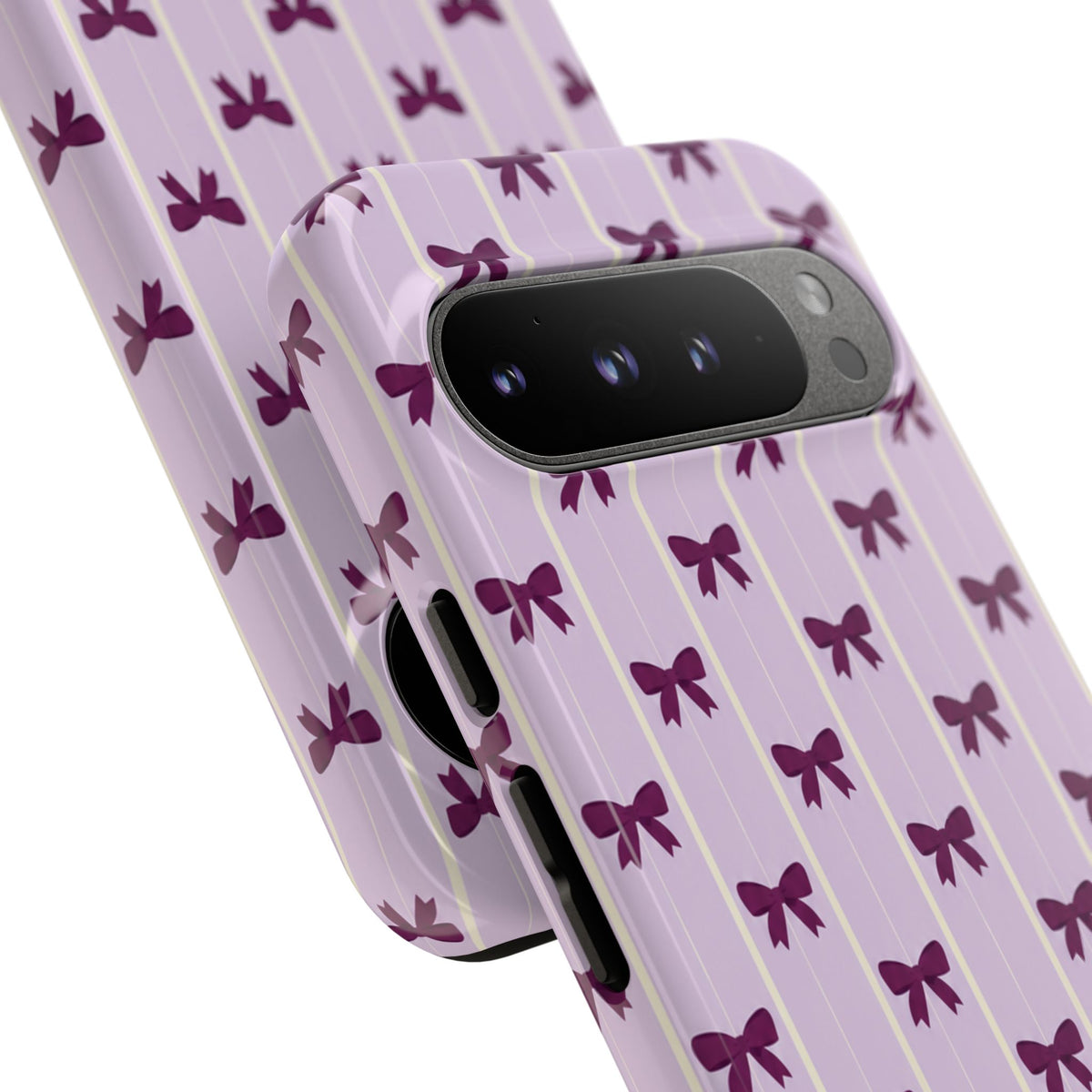 Retro Plum Purple Bow Pattern Phone Case