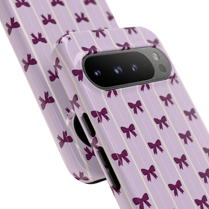 Retro Plum Purple Bow Pattern Phone Case