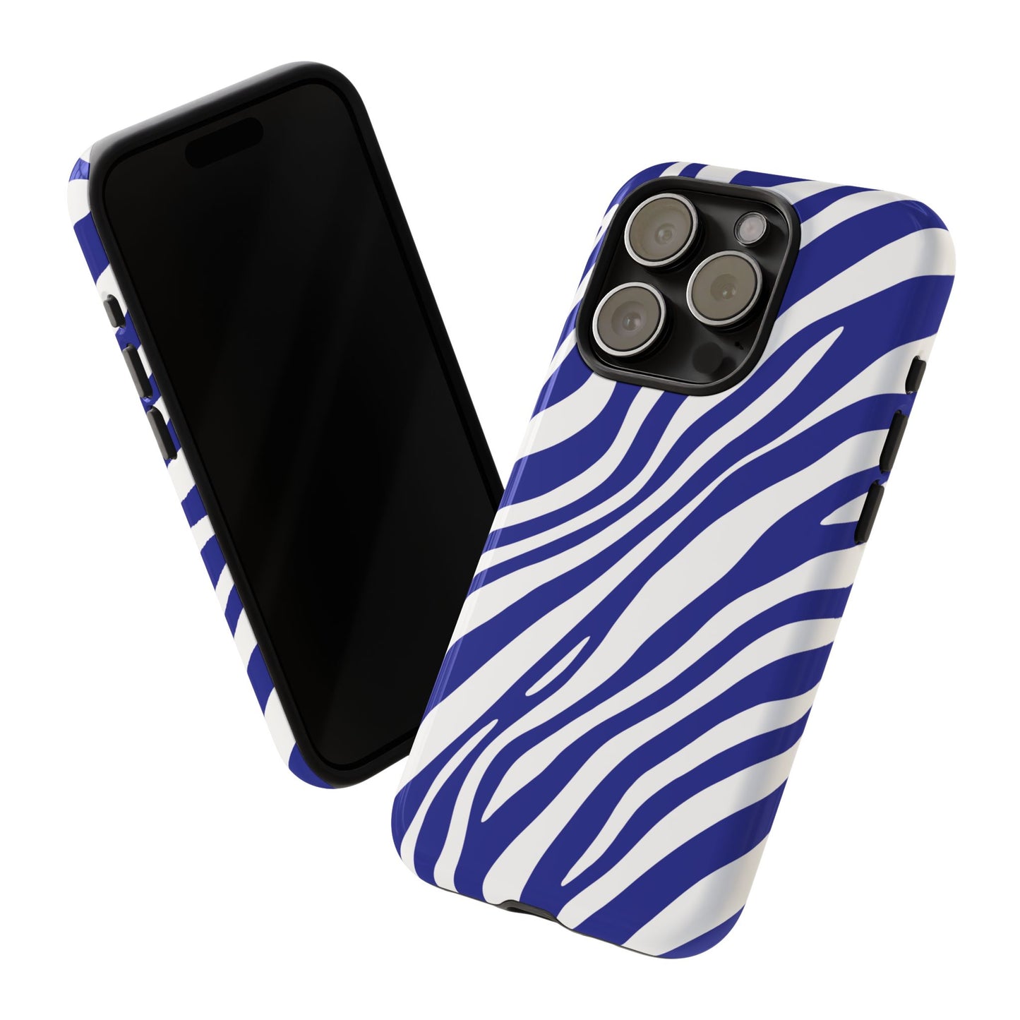 Modern Electric Blue Zebra Print Phone Case