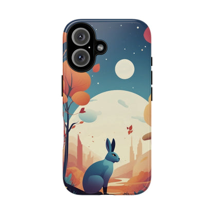 Stylised Blue Hare Design Phone Case - Multicolor Phone Case - iPhone 16 / Glossy