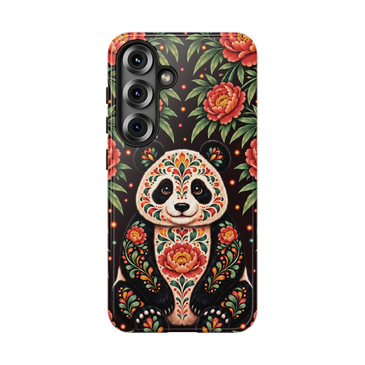 Cute Terracotta and Teal Calavera Panda Phone Case - Multicolor Phone Case - Samsung Galaxy S25 / Glossy