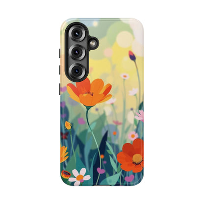 Samsung Galaxy S25 / Glossy Phone Case - Pop Art Style Wildflower Design Phone Case