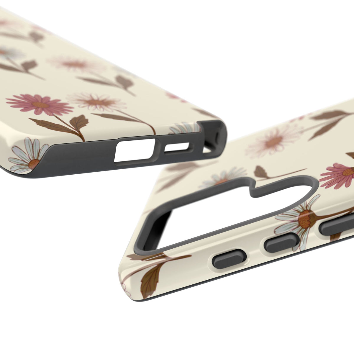 Pretty Cream & Rose Daisy Pattern Phone Case