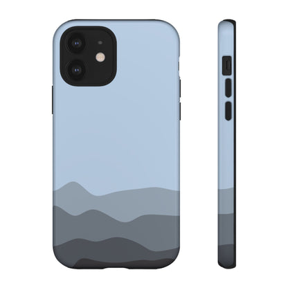 Blue Abstract Waves Protective Phone Case - Blue Phone Case - iPhone 12 / Glossy