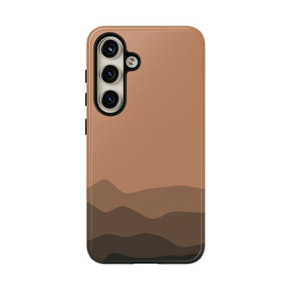 Brown Abstract Waves Protective Phone Case - Brown Phone Case - Samsung Galaxy S24 / Glossy