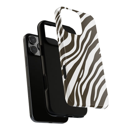 Modern Mocha Zebra Print Phone Case