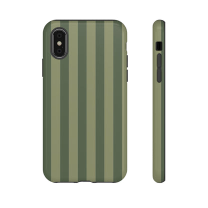 Green Stripe Pattern Phone Case - Green Phone Case - iPhone XS / Glossy