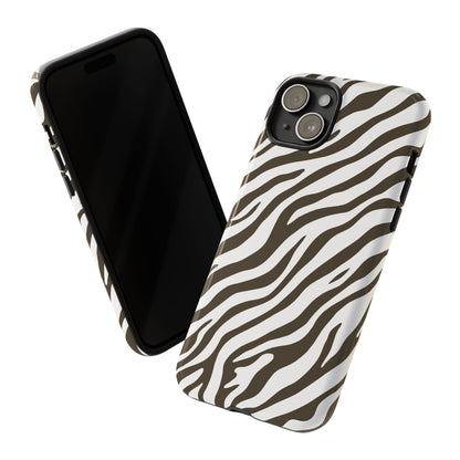 Stylish Mocha Zebra Print Phone Case