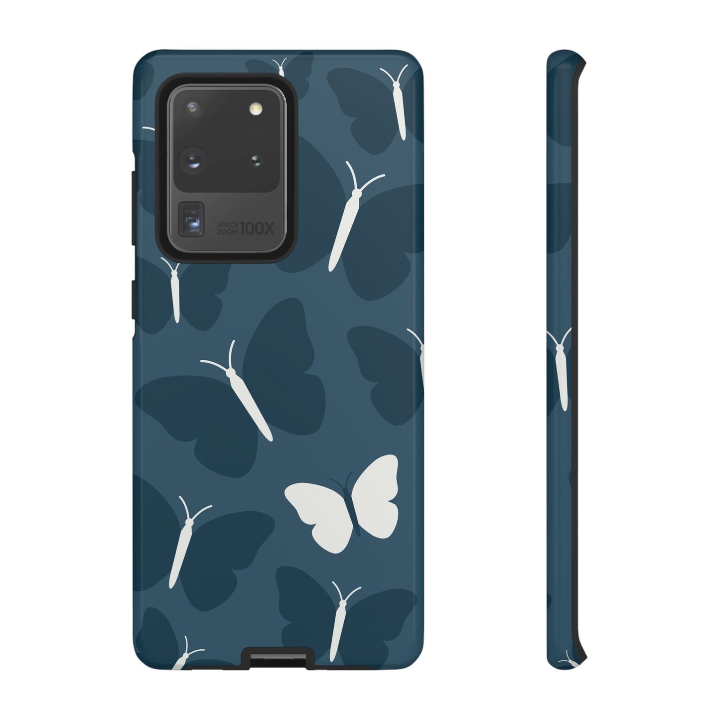 Minimalist Dark Blue Butterfly Pattern Phone Case - Blue Phone Case - Samsung Galaxy S20 Ultra / Glossy