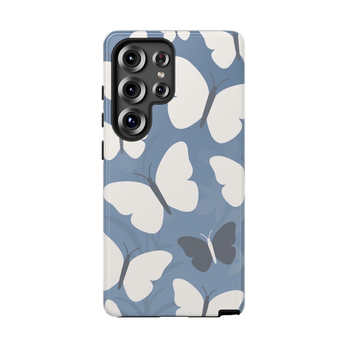 Minimalist Light Blue Butterfly Pattern Phone Case - Blue Phone Case - Samsung Galaxy S25 Ultra / Glossy