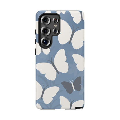 Minimalist Light Blue Butterfly Pattern Phone Case - Blue Phone Case - Samsung Galaxy S25 Ultra / Glossy