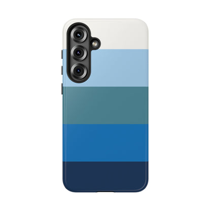 Blue and White Stripe Pattern Phone Case - Blue Phone Case - Samsung Galaxy S25 Plus / Glossy