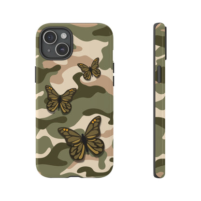 iPhone 15 Plus / Glossy Phone Case - Green Butterfly Camo Phone Case