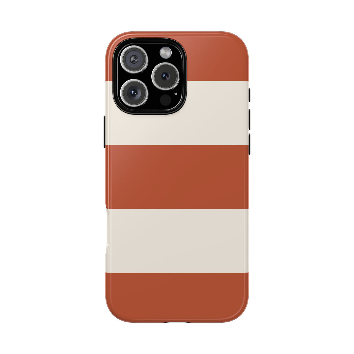 Terracotta Horizontal Stripe Pattern Phone Case - Orange Phone Case - iPhone 16 Pro Max / Glossy