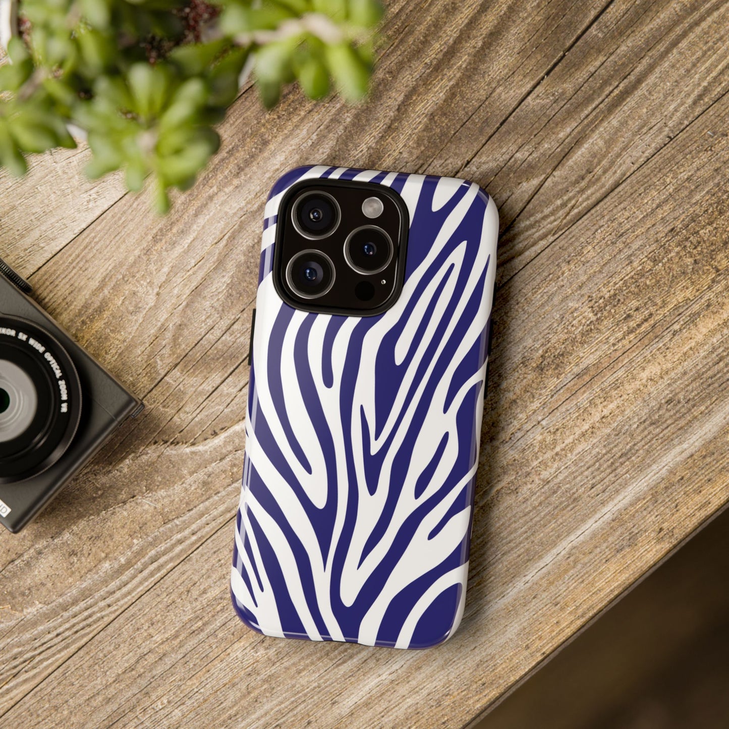 Graphic Blue Tiger Print Phone Case
