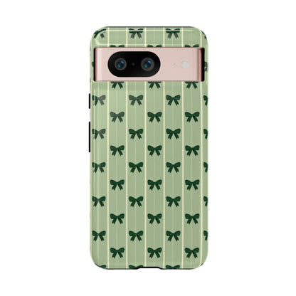 Retro Forest Green Bow Pattern Phone Case