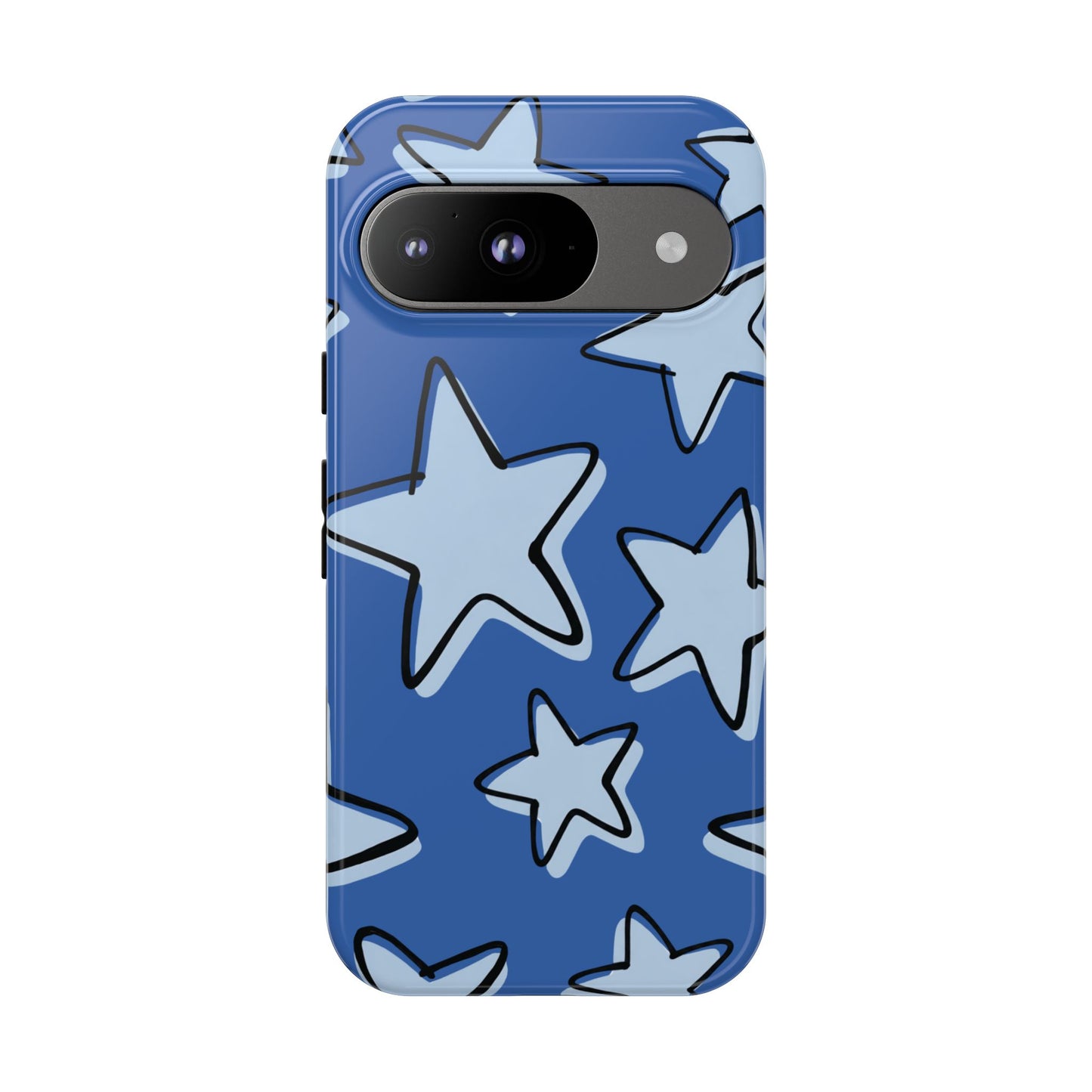 Cobalt Blue Doodle Star Phone Case