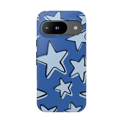 Cobalt Blue Doodle Star Phone Case