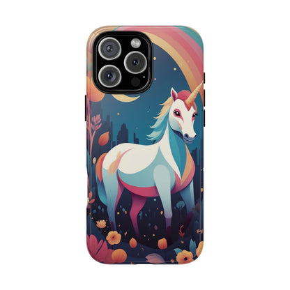 Stylised Unicorn & Rainbow Design Phone Case - Multicolor Phone Case - iPhone 16 Pro Max / Glossy