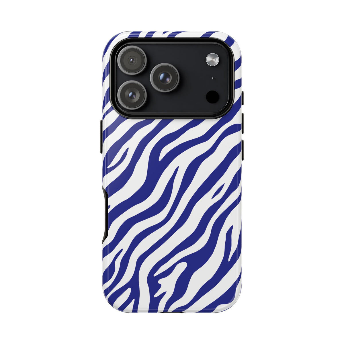 Stylish Electric Blue Zebra Print Phone Case - Blue Phone Case - iPhone 18 Pro / Glossy