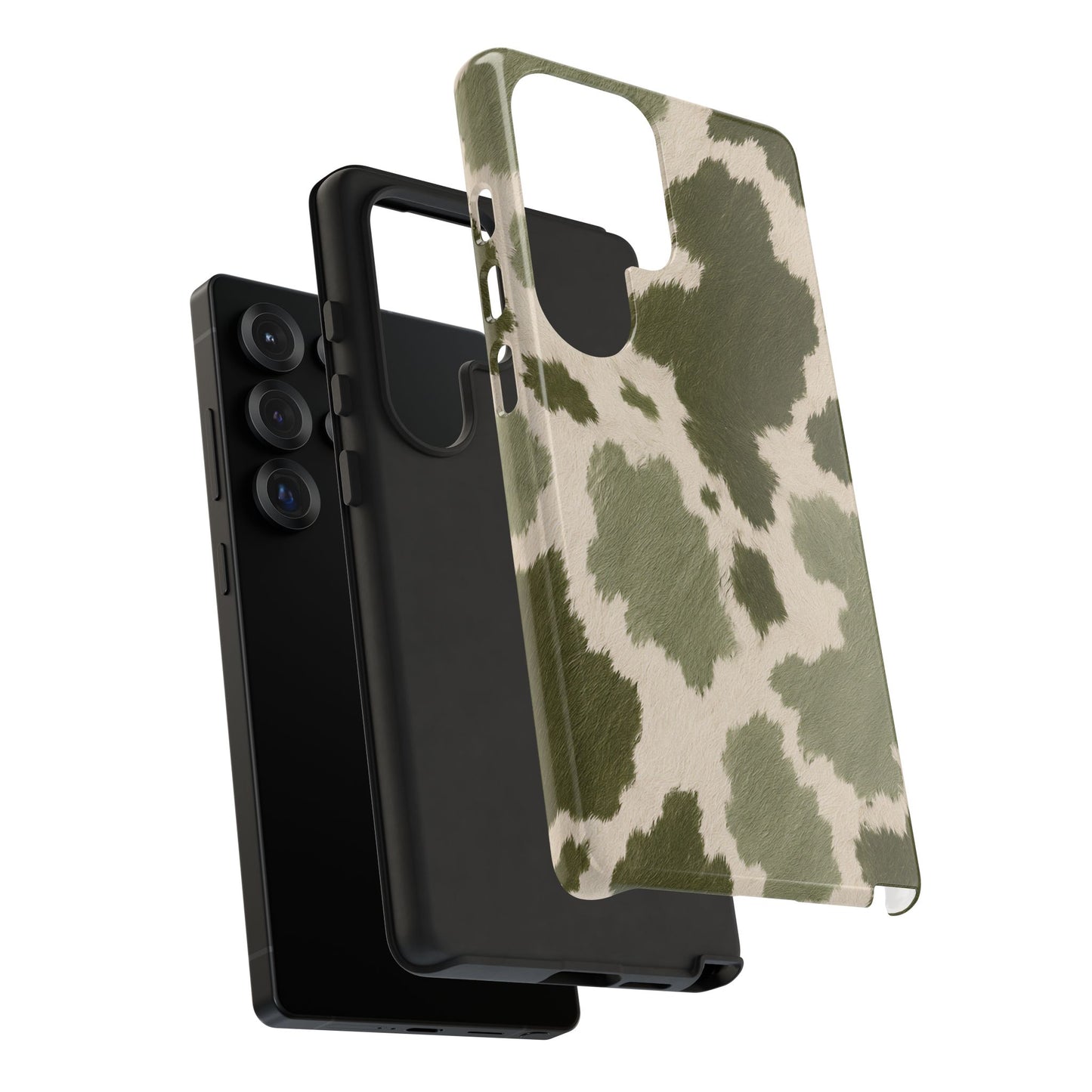 Stylish Olive Green Cow Print Phone Case