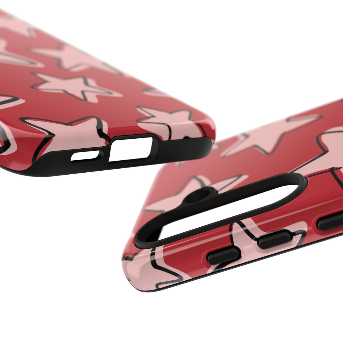 Cherry Red Doodle Star Phone Case