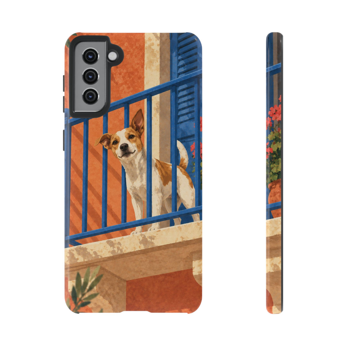 Jack Russell Terrier Balcony Busybody Phone Case - Multicolor Phone Case - Samsung Galaxy S21 Plus / Glossy