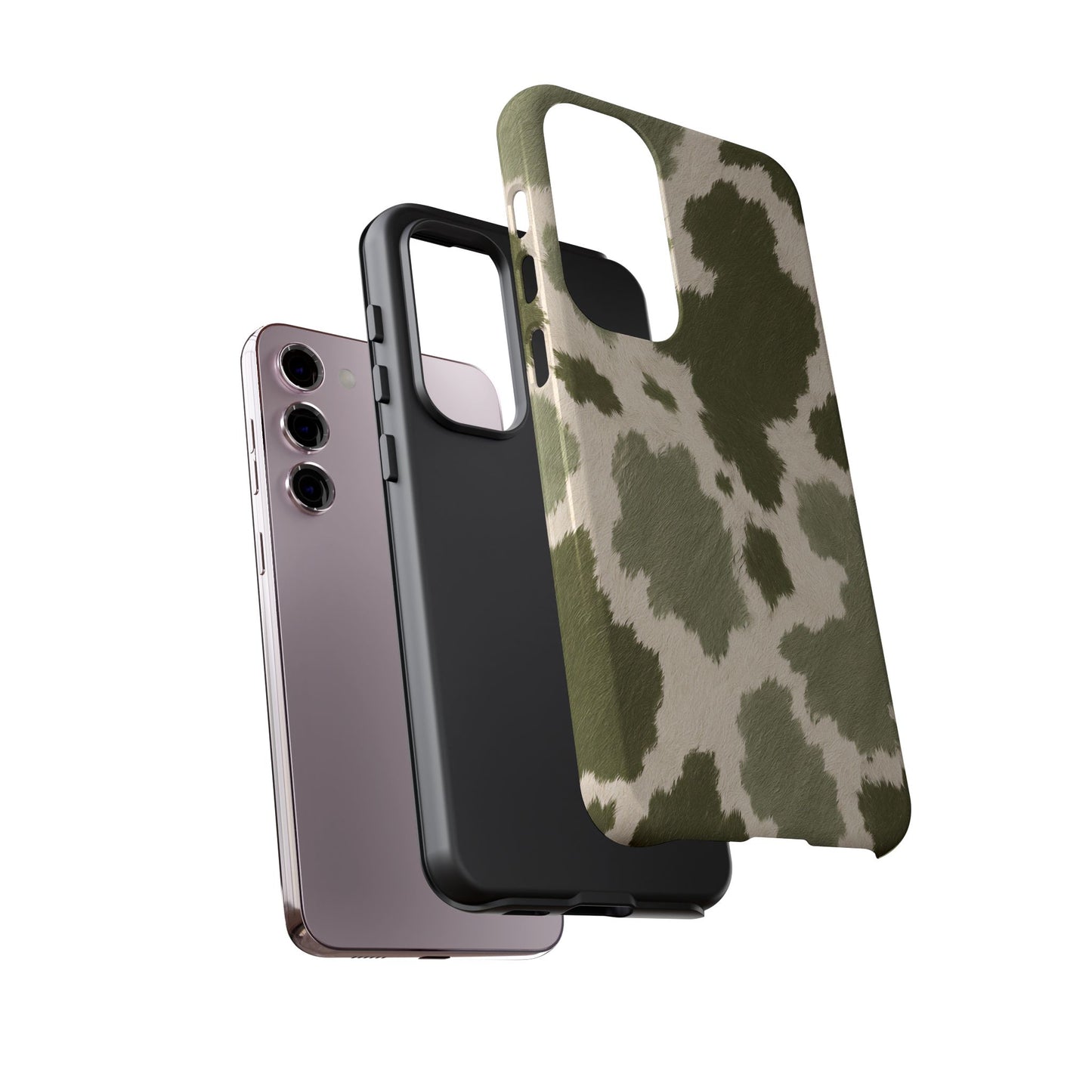 Stylish Olive Green Cow Print Phone Case