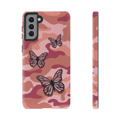 Samsung Galaxy S21 Plus / Glossy Phone Case - Pink Butterfly Camo Phone Case