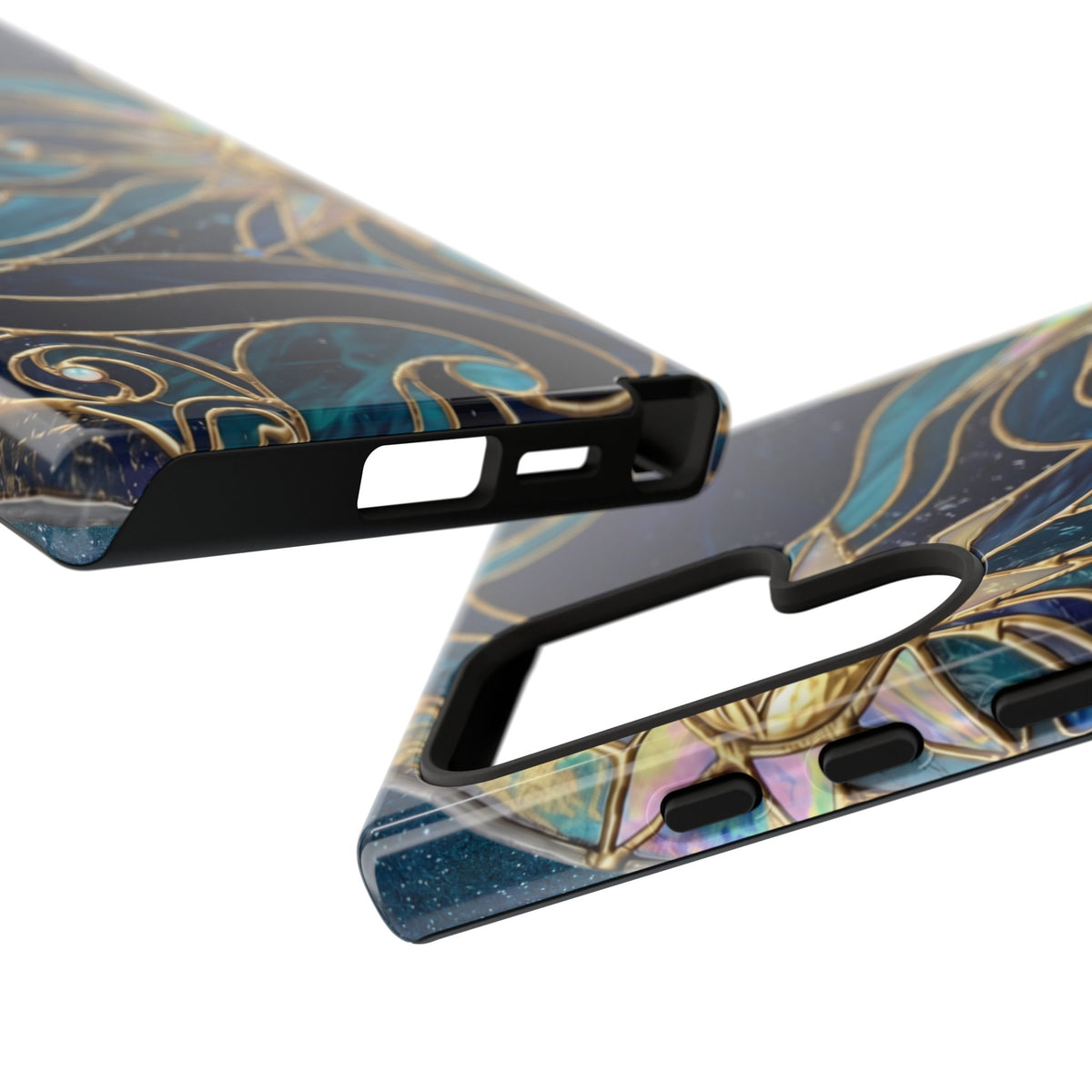 Elegant Teal & Gold Celestial Suns Phone Case