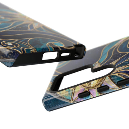 Elegant Teal & Gold Celestial Suns Phone Case