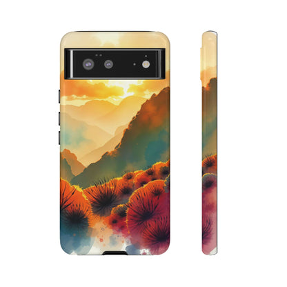 Google Pixel 6 / Glossy Phone Case - Ideallic Watercolour Sunset Design Phone Case