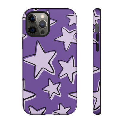 Violet Purple Doodle Star Phone Case