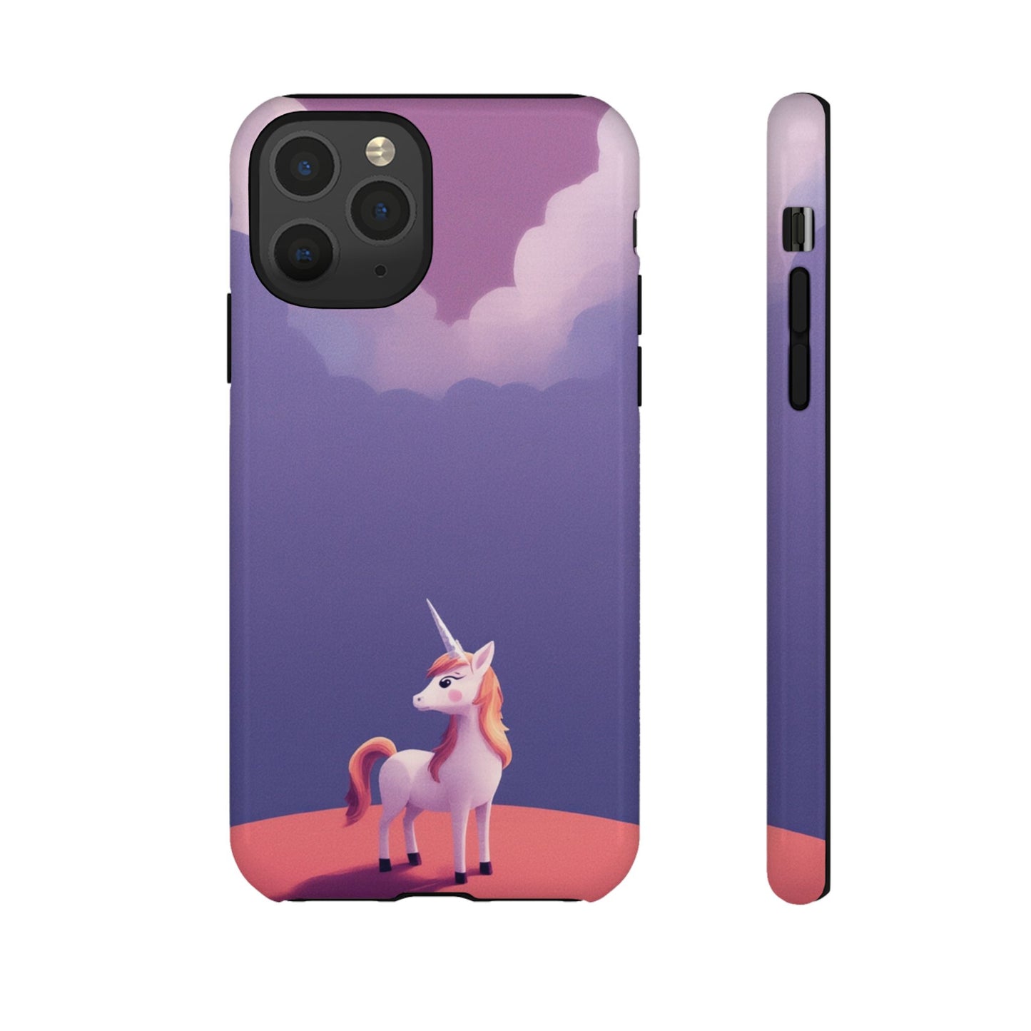 iPhone 11 Pro / Glossy Phone Case - Cute Unicorn & Cloud Design Phone Case