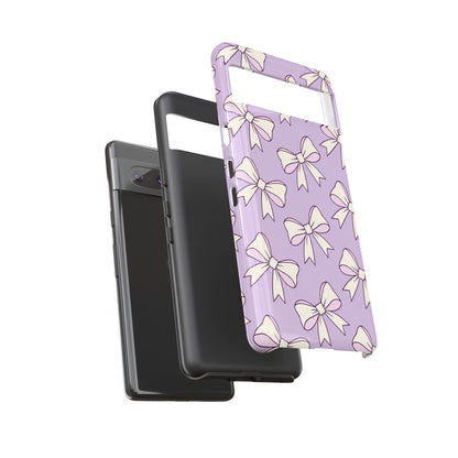 Chic Lilac Bow Pattern Phone Case