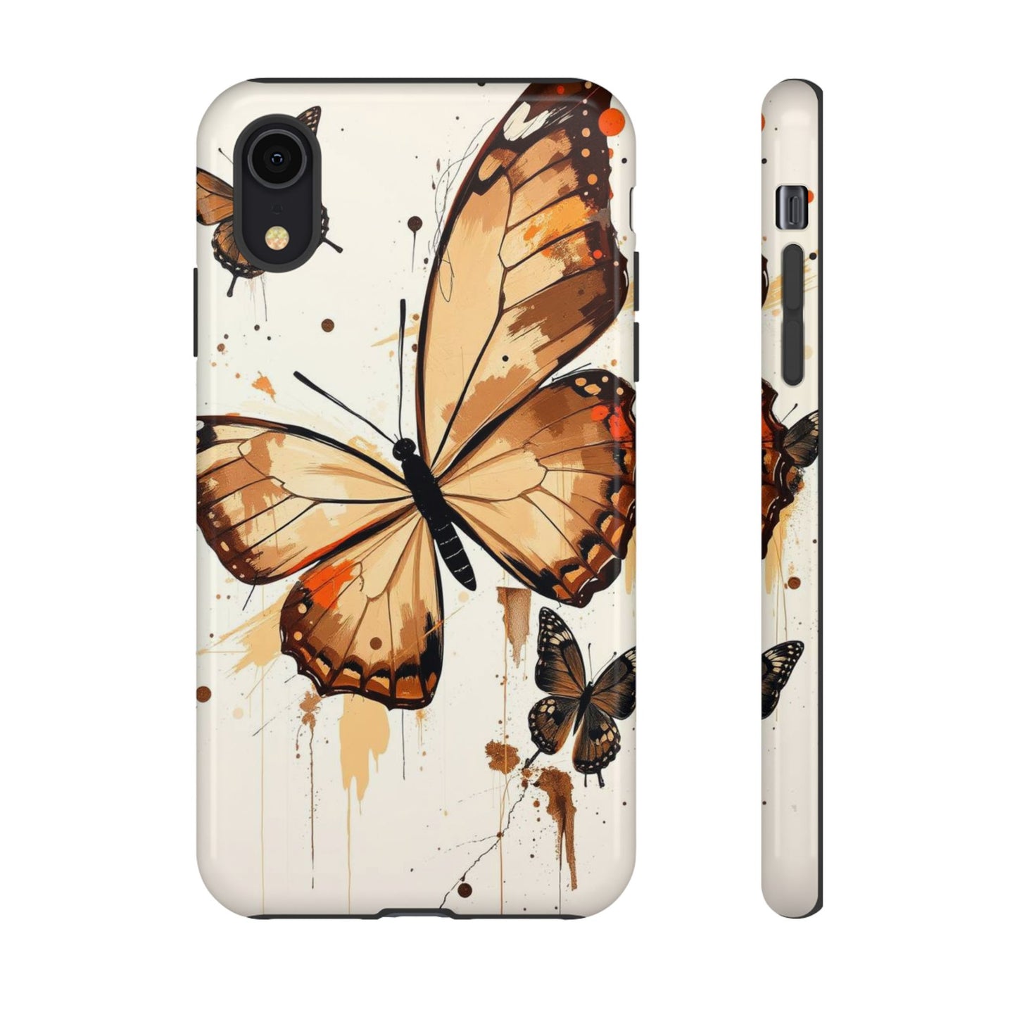 iPhone XR / Glossy Phone Case - Acrylic Style Butterflies Design Phone Case