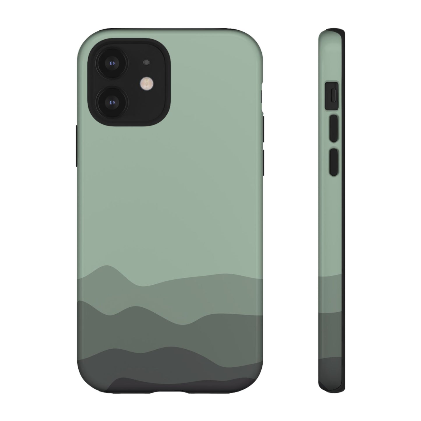 Green Abstract Waves Protective Phone Case - Green Phone Case - iPhone 12 / Glossy