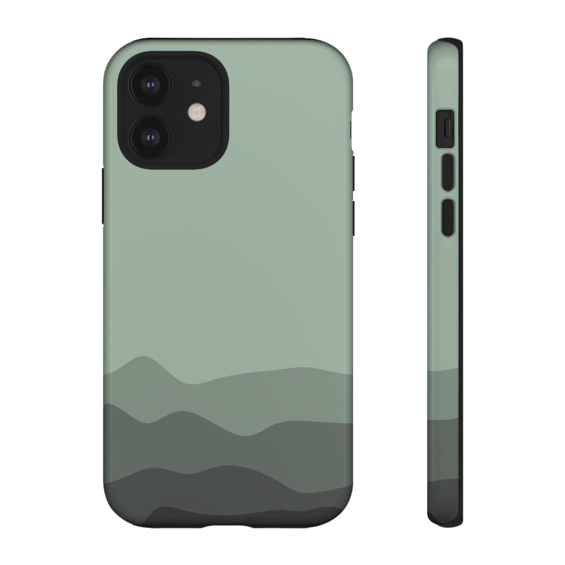 Green Abstract Waves Protective Phone Case - Green Phone Case - iPhone 12 / Glossy