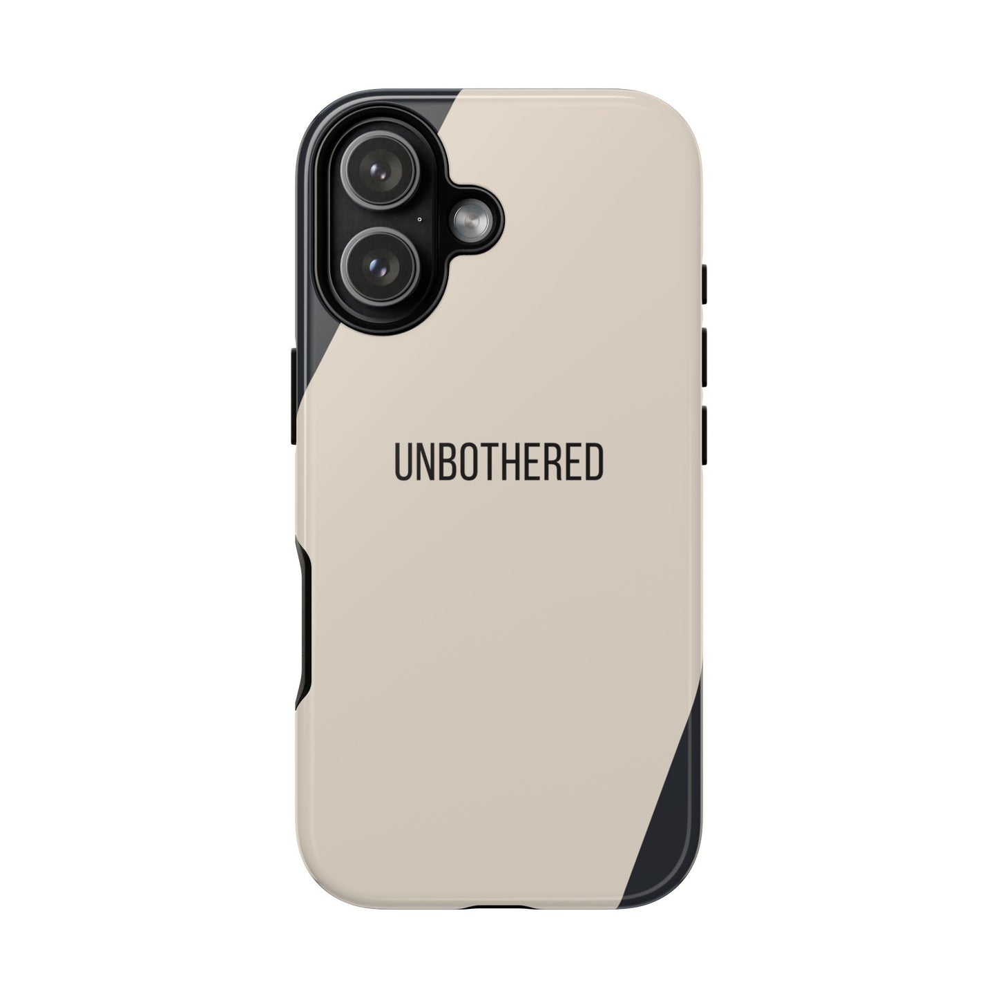 iPhone 17 / Glossy Phone Case - Sassy Statement Case ’Unbothered’ in Beige & Charcoal
