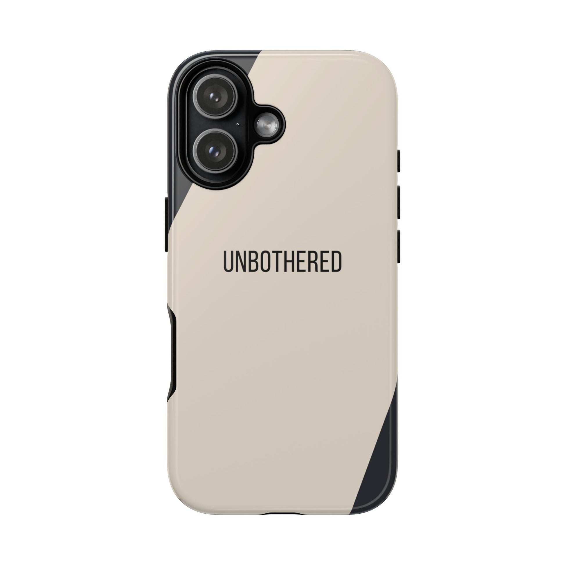 iPhone 17 / Glossy Phone Case - Sassy Statement Case ’Unbothered’ in Beige & Charcoal