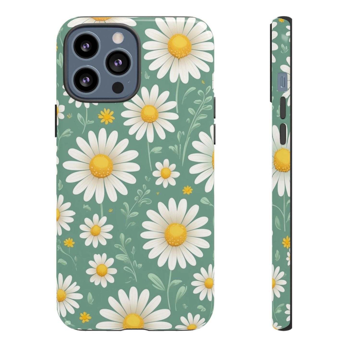 iPhone 13 Pro Max / Glossy Phone Case - Daisies Floral Pattern 1 Phone Case