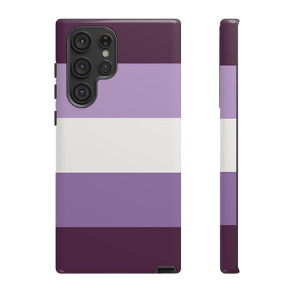 Samsung Galaxy S22 Ultra / Glossy Phone Case - Purple Stripe Pattern Phone Case