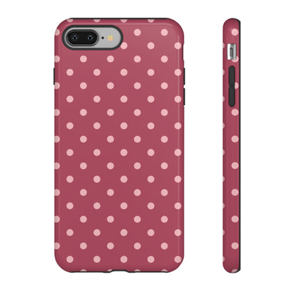 iPhone 8 Plus / Glossy Phone Case - ’Pink Dot Pattern’ Phone Case