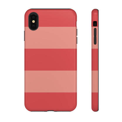 iPhone XS MAX / Glossy Phone Case - Pink Horizontal Stripe Pattern Phone Case